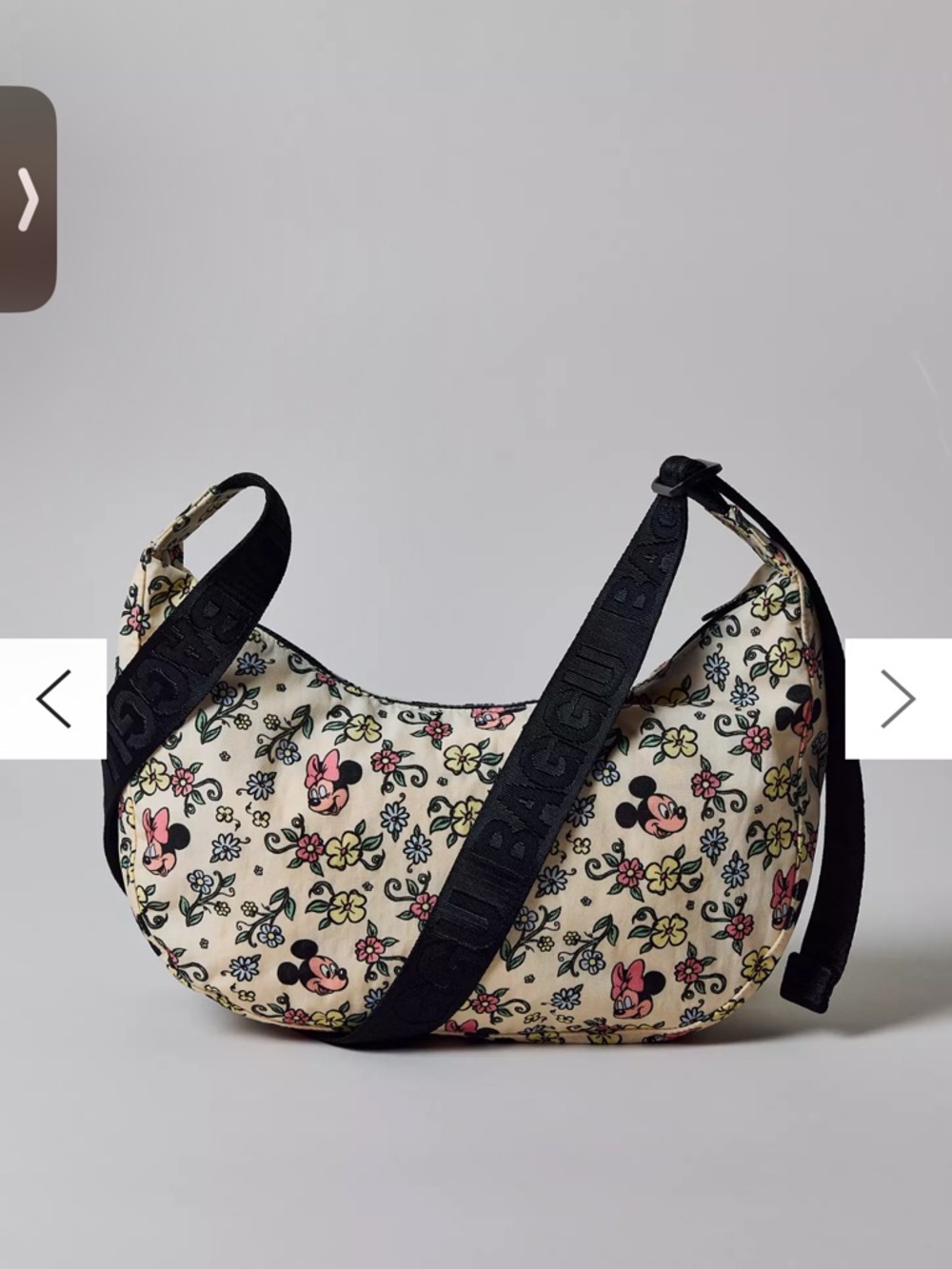 Disney x Baggu floral medium crescent bag nwt